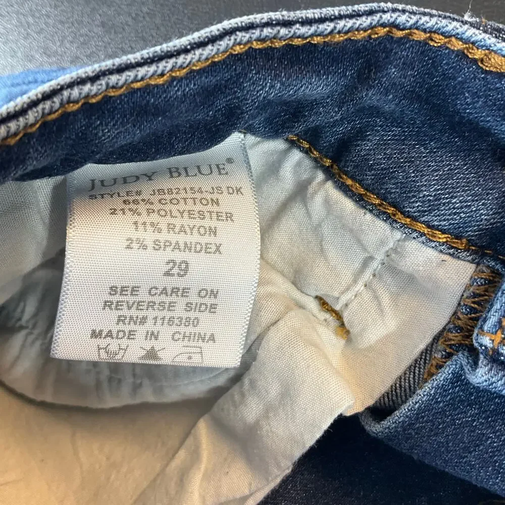Judy Blue Women’s Size 29 Cropped Jeans Medium Wash Stretch Denim - Picture 5 of 9
